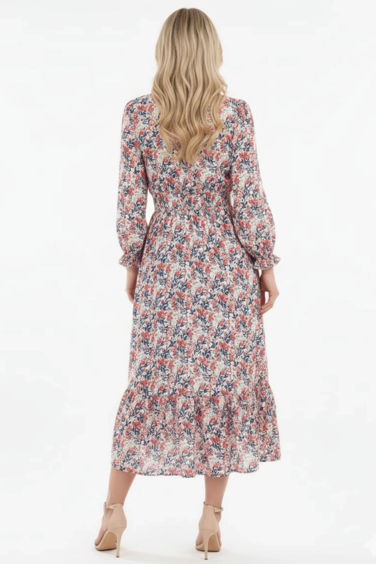 Amour Vert Lila Floral Spring Midi Dress