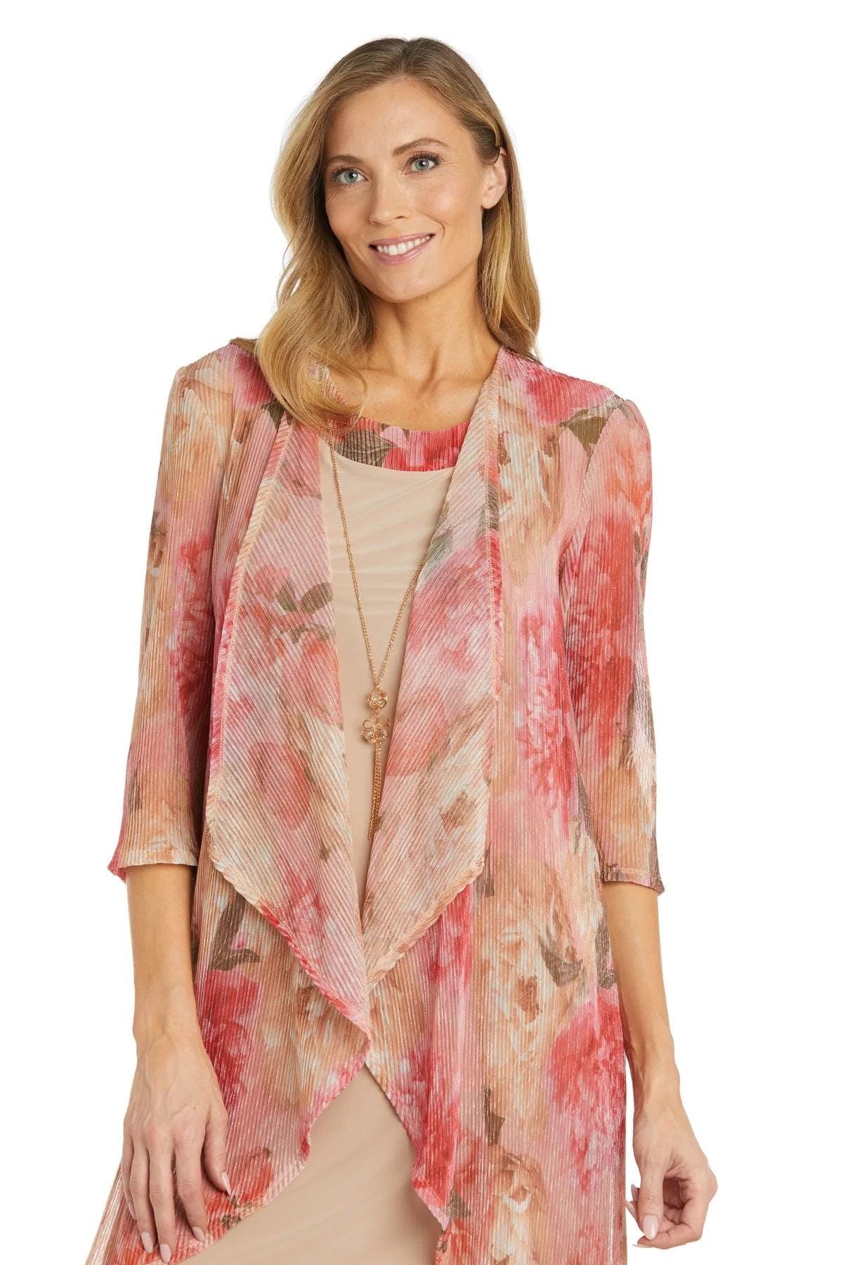 RM Richards Multicolored Floral Print Jacket Dress