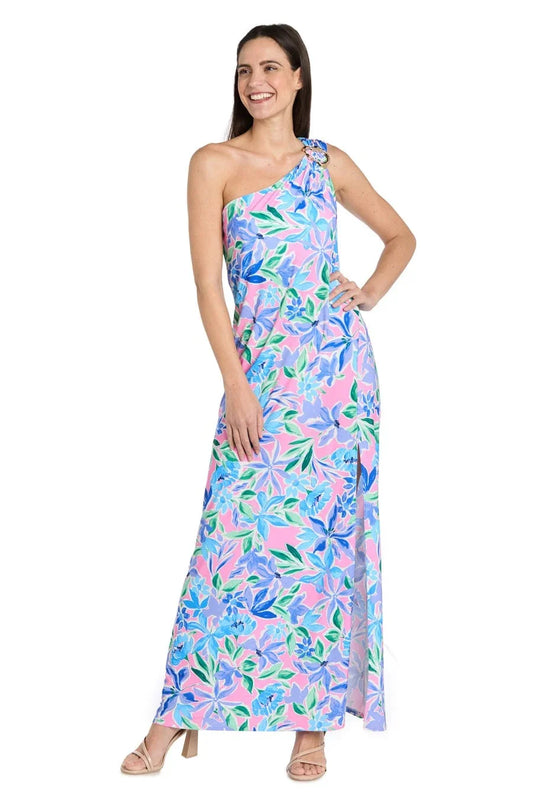 RM Ricahrds One-Shoulder Floral Maxi Dress