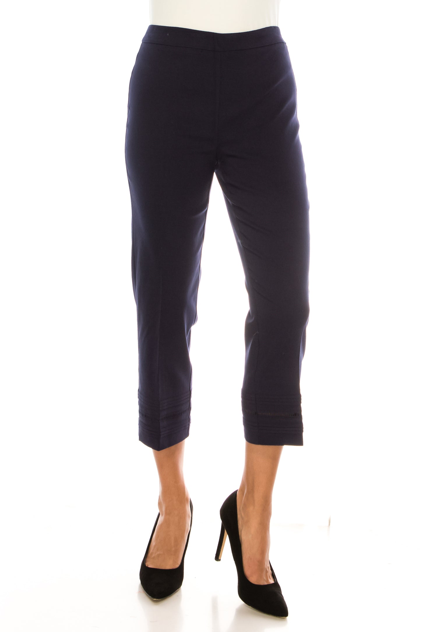 Zac & Rachel Embroidered Window Hem Capri Pants