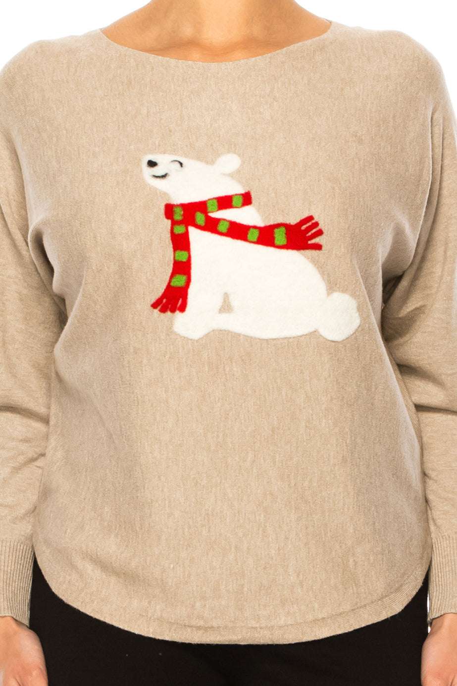 Aaeda Polar Bear Long Sleeve Pullover Sweater