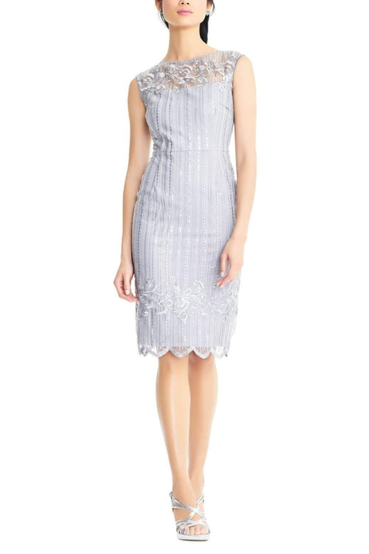 Adrianna Papell Sequin Embroidery Short Party Dress