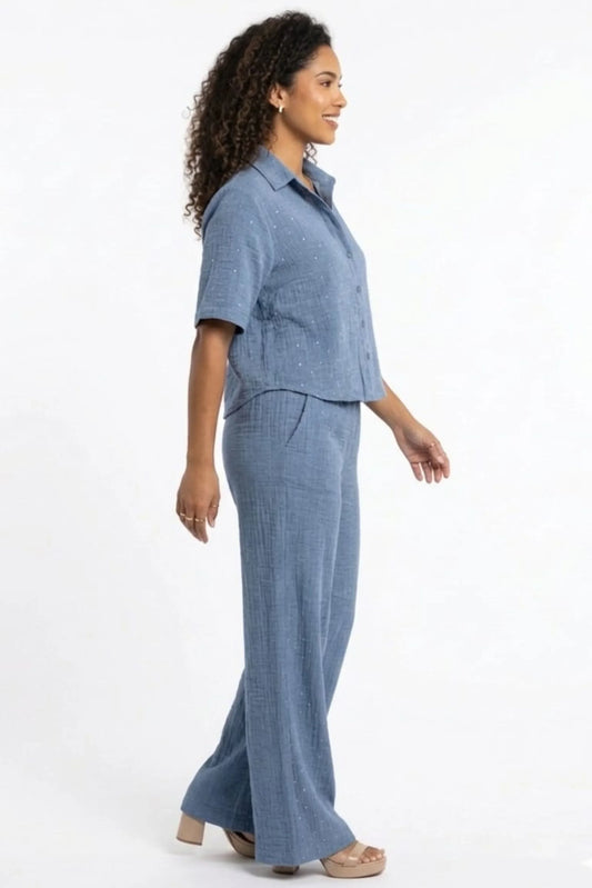 ALEX & PARKER Gauze Studded Pant Set