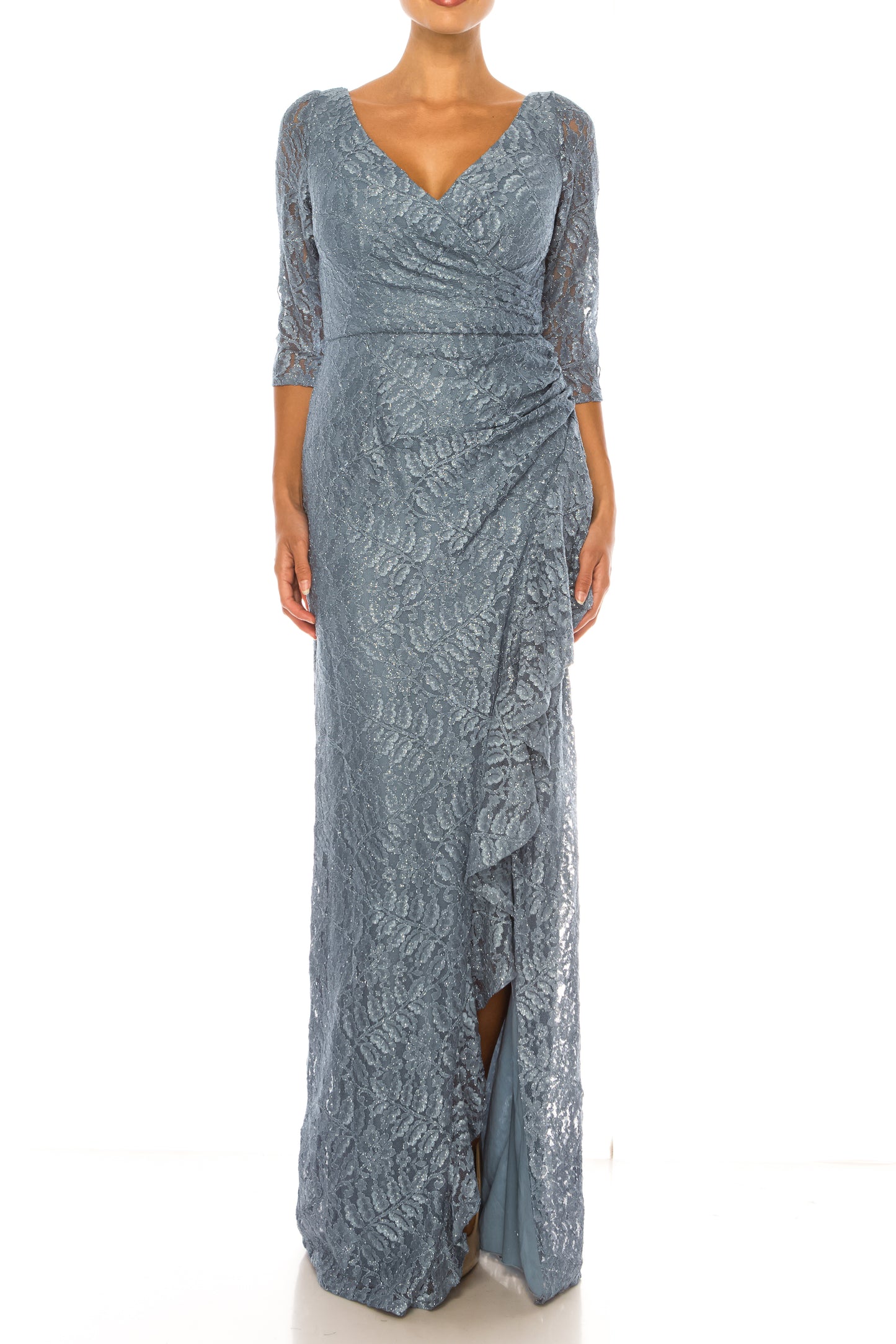 Aspeed Pleated Waist Flutter Long Evening Dress