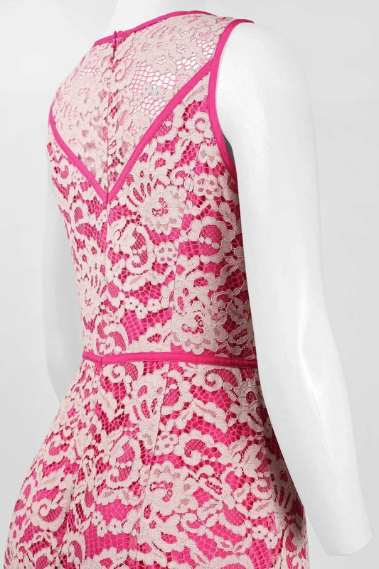 Adrianna Papell Sleeveless Floral Lace Short Dress