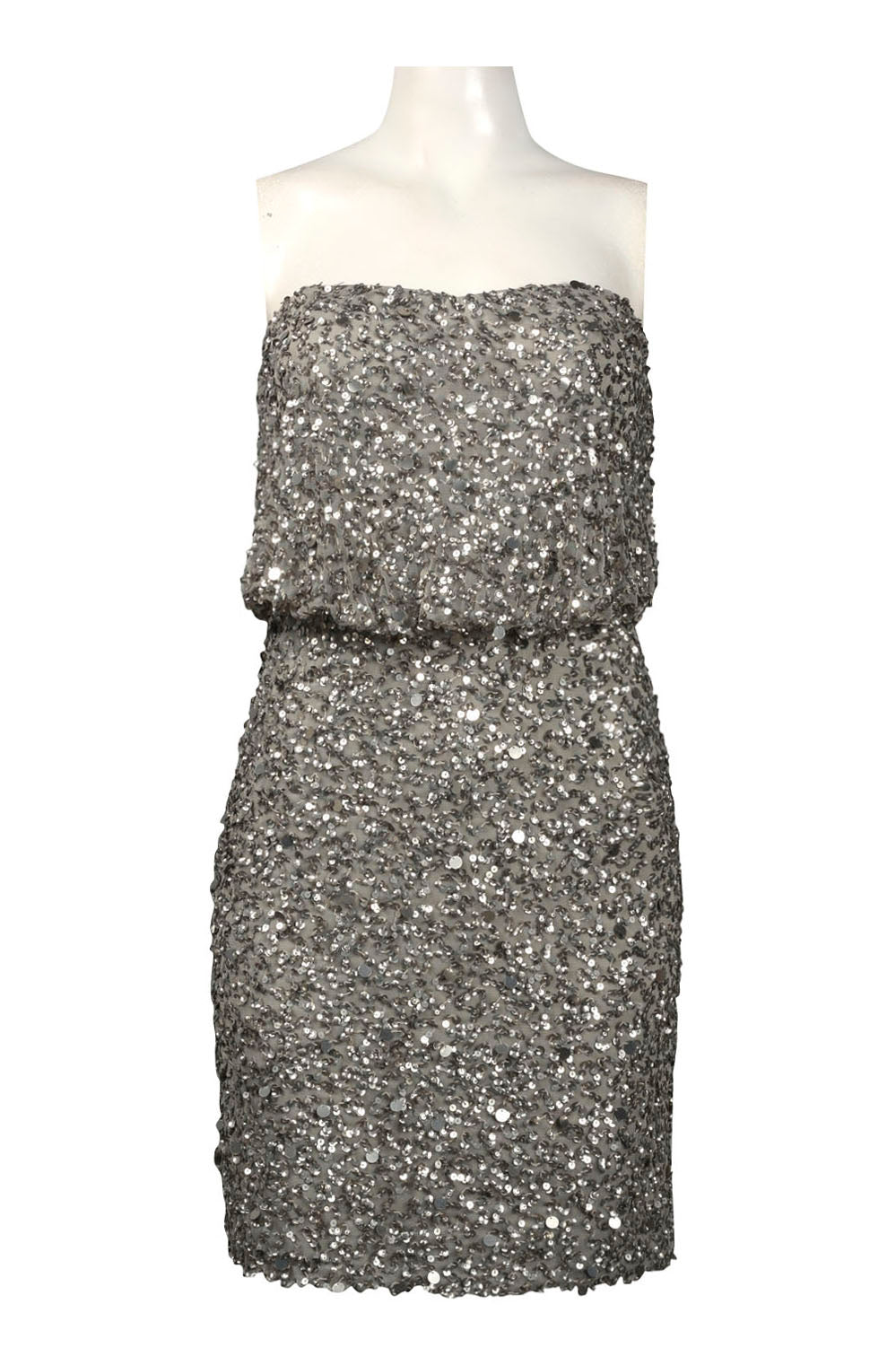 adrianna papell sequin dress Adrianna Papell Strapless Blouson Sequin Dress – New Yorker's Apparel