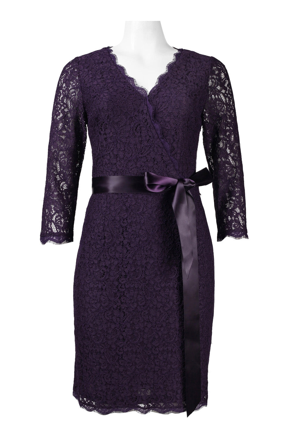 Adrianna Papell Three Quarter Sleeve Lace Dress New Yorker's Apparel Adrianna Papell Three Quarter Sleeve Lace Dress New Yorker's Apparel