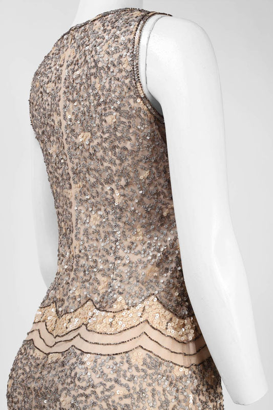 Adrianna Papell Sleeveless Sequin Mesh Short Dress