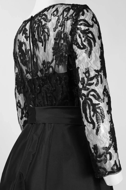 Adrianna Papell 3/4 Sleeve High-Low Evening Dress