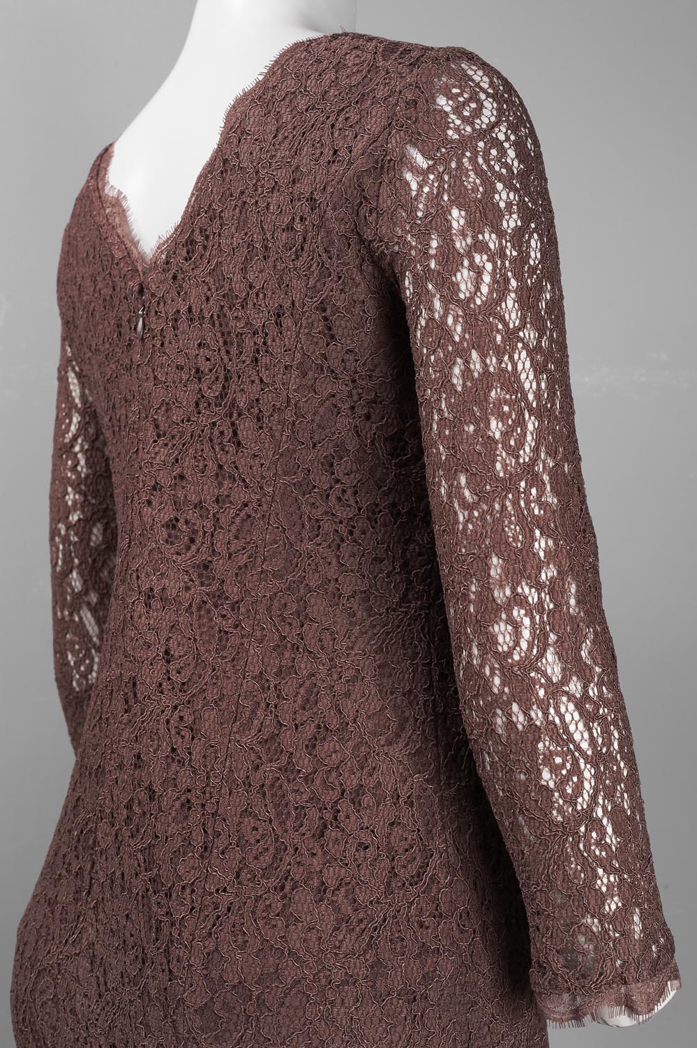 Adrianna Papell 3/4 Sleeve Long Lace Evening Dress