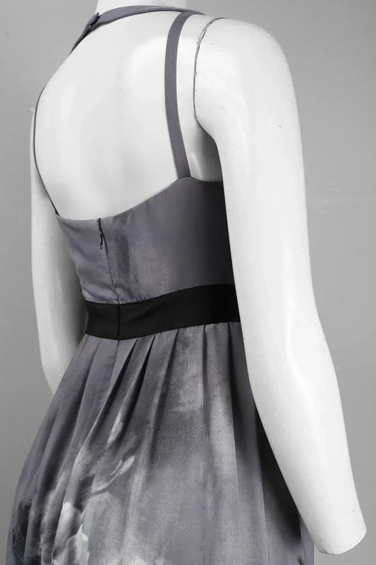 Adrianna Papell Cutout Neck Botanical A-Line Dress