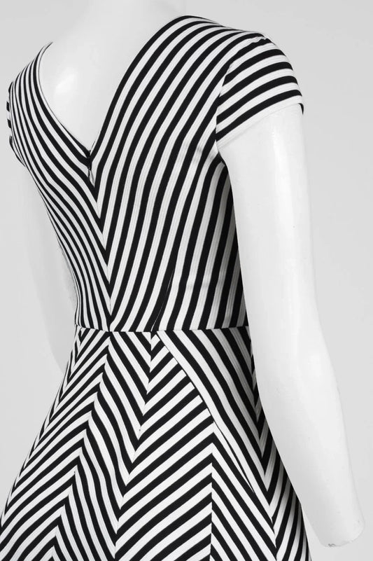 Adrianna Papell Herringbone Print Ottoman Dress