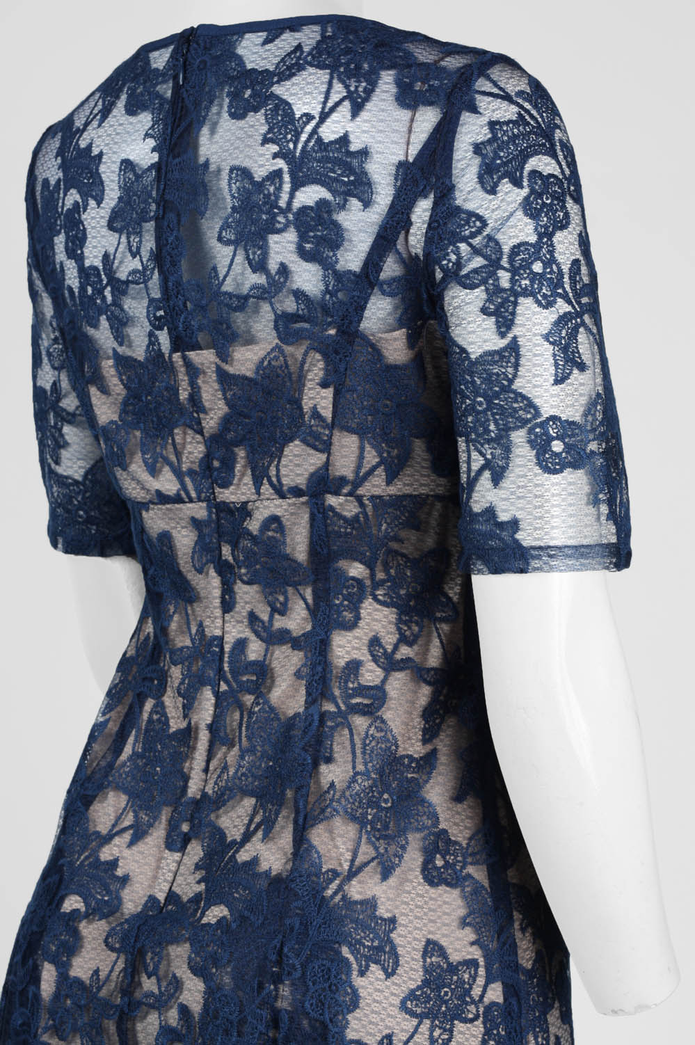 Adrianna Papell Floral Embroidered Mesh Dress