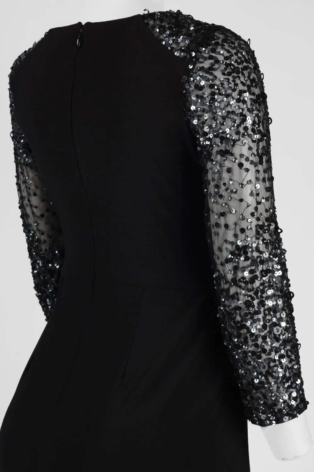 Adrianna Papell Sequin-Sleeve Short Evening Dress