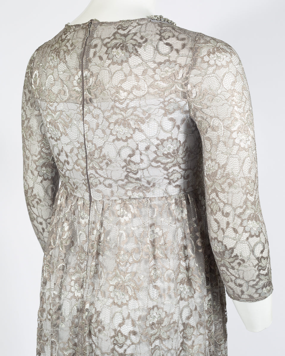 Adrianna Papell Embellished Neck Evening Dress