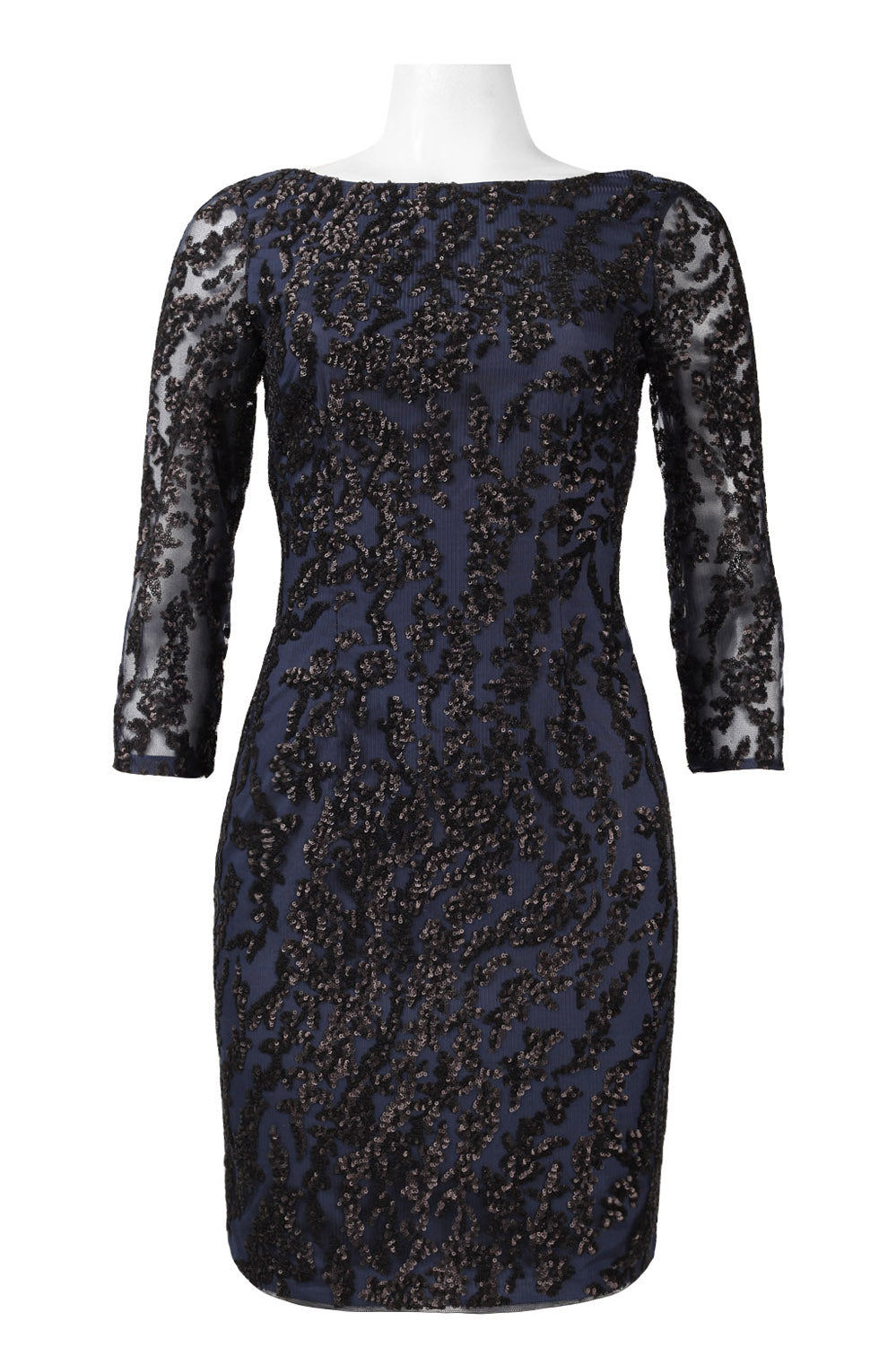 aidan by aidan mattox sequin dress Aidan by Aidan Mattox 3/4 Sleeve Sequined Dress – New Yorker's Apparel