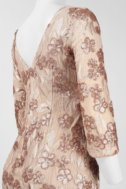Aidan by Aidan Mattox Embroidered Sequin Dress