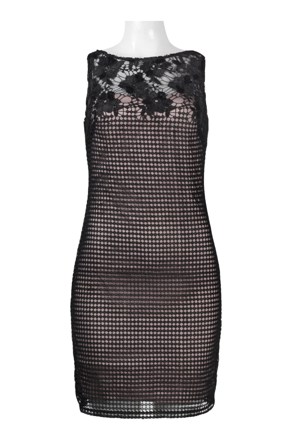 Aidan Mattox Sleeveless Illusion Neck Lace Dress New Yorker's Apparel Aidan Mattox Sleeveless Illusion Neck Lace Dress New Yorker's Apparel