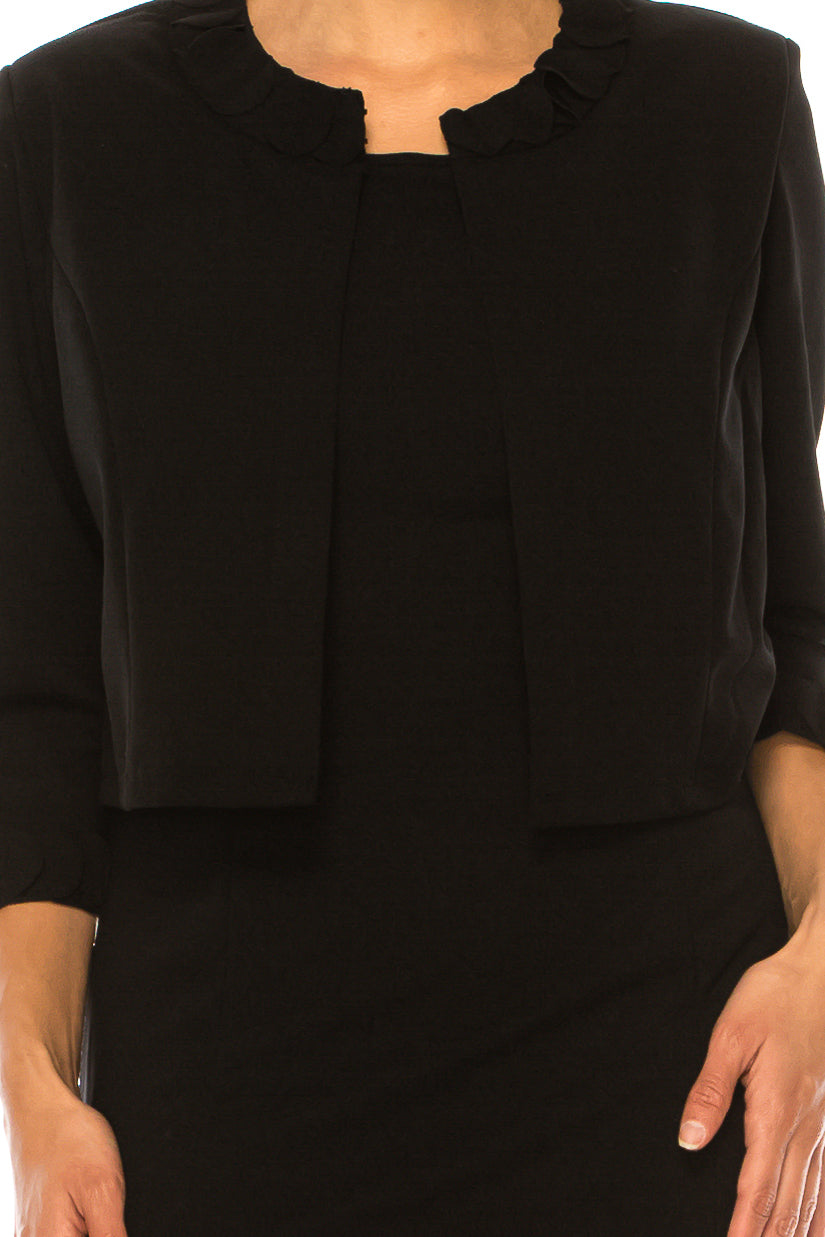 Allen Kay Circular Trim 2-Pc Cropped Jacket Dress