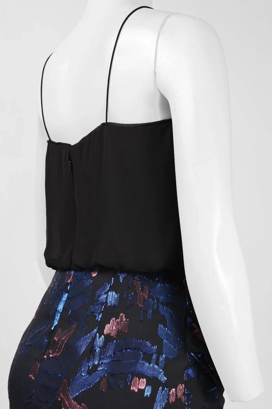 Aidan by Aidan Mattox Blouson Metallic Dress