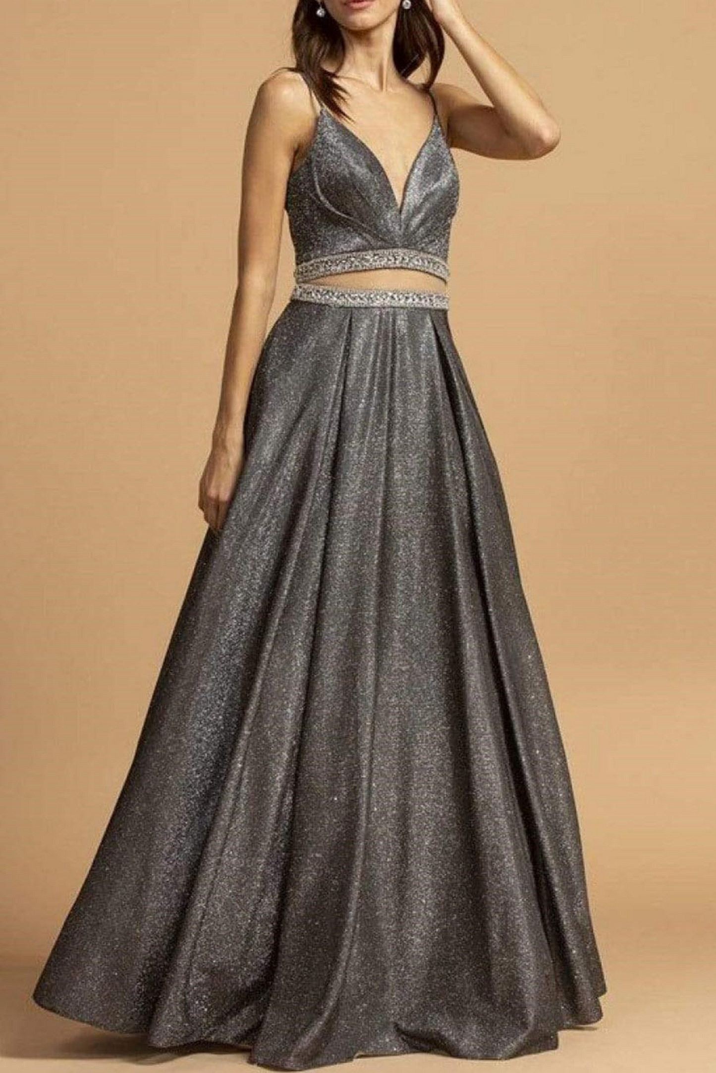 Aspeed Metallic Cutout Embellished Evening Gown