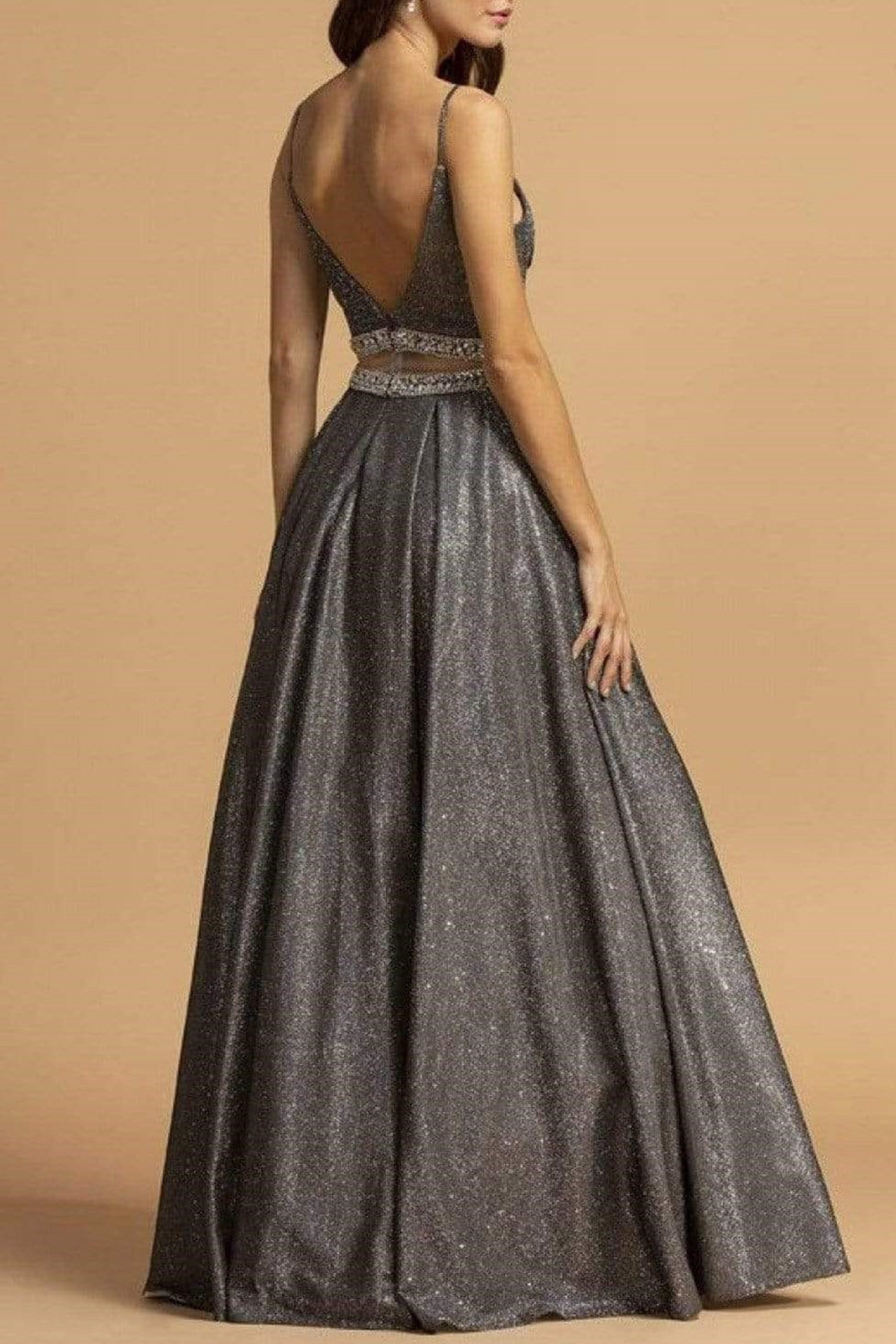Aspeed Metallic Cutout Embellished Evening Gown
