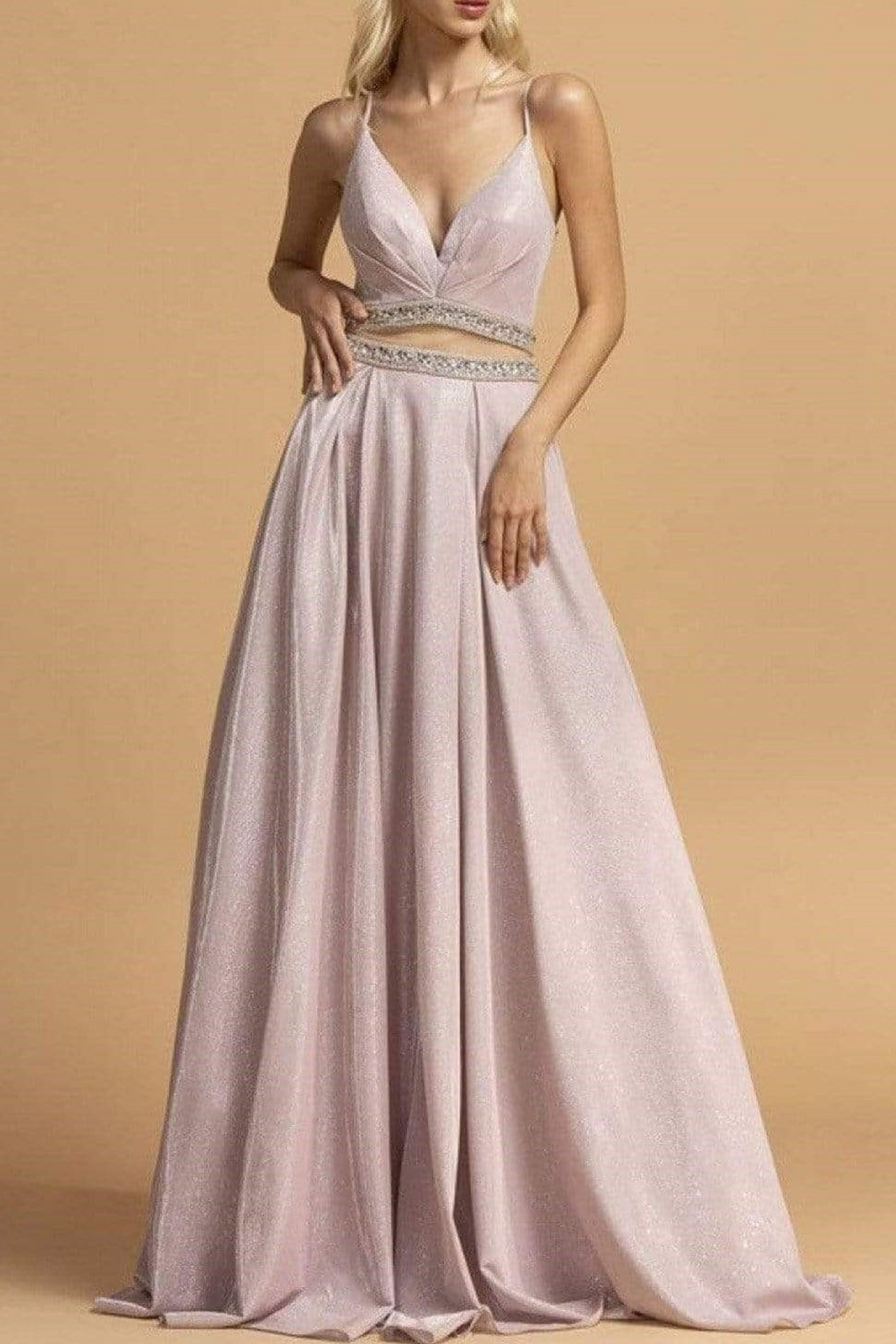 Aspeed Metallic Cutout Embellished Evening Gown