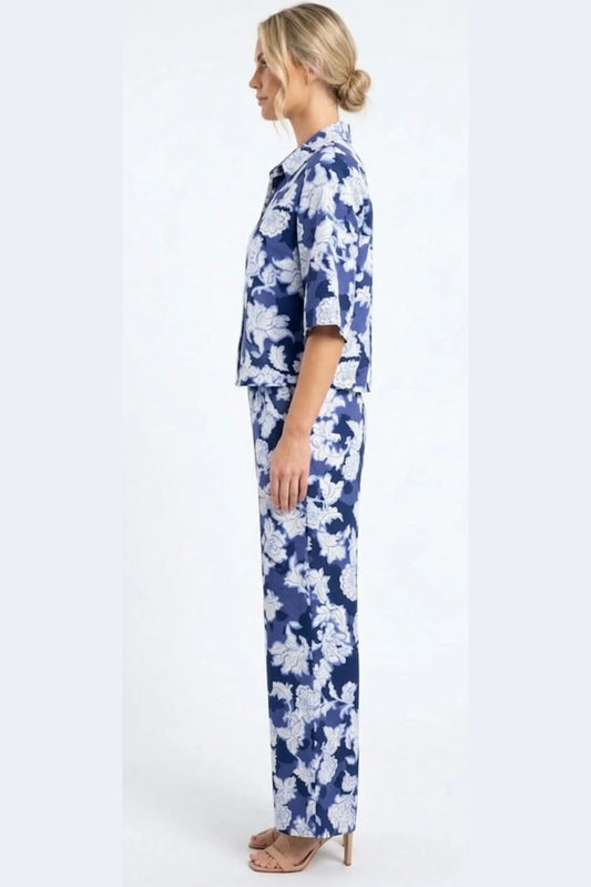 BATIA Astra Aura Cobalt Floral Two-Piece Pant Set