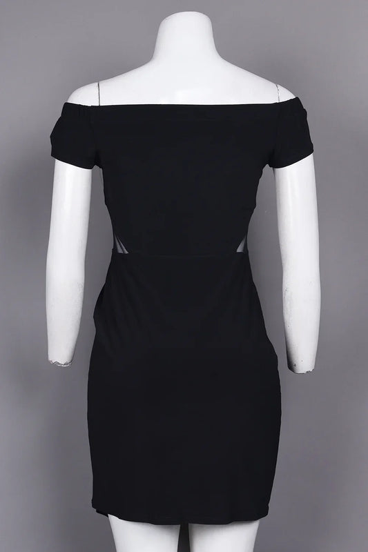 Bebe Off-the-Shoulder Illusion Side Overlap Dress