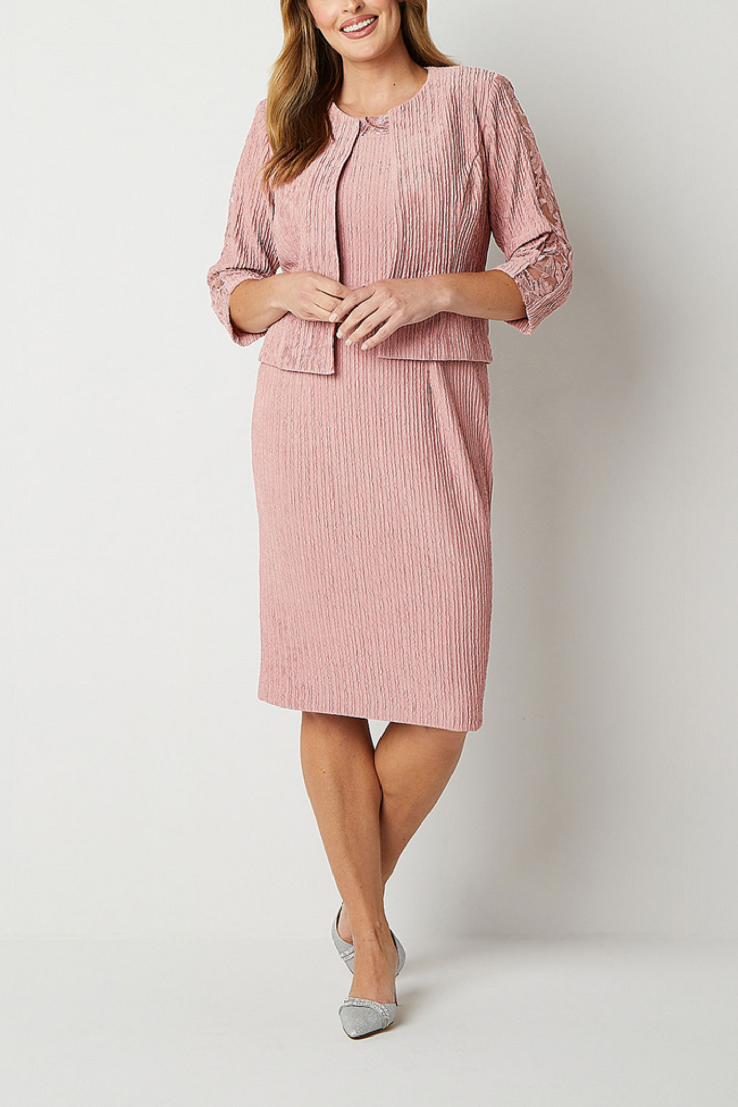 Brianna Milay Embroidered Sequin Jacket Dress