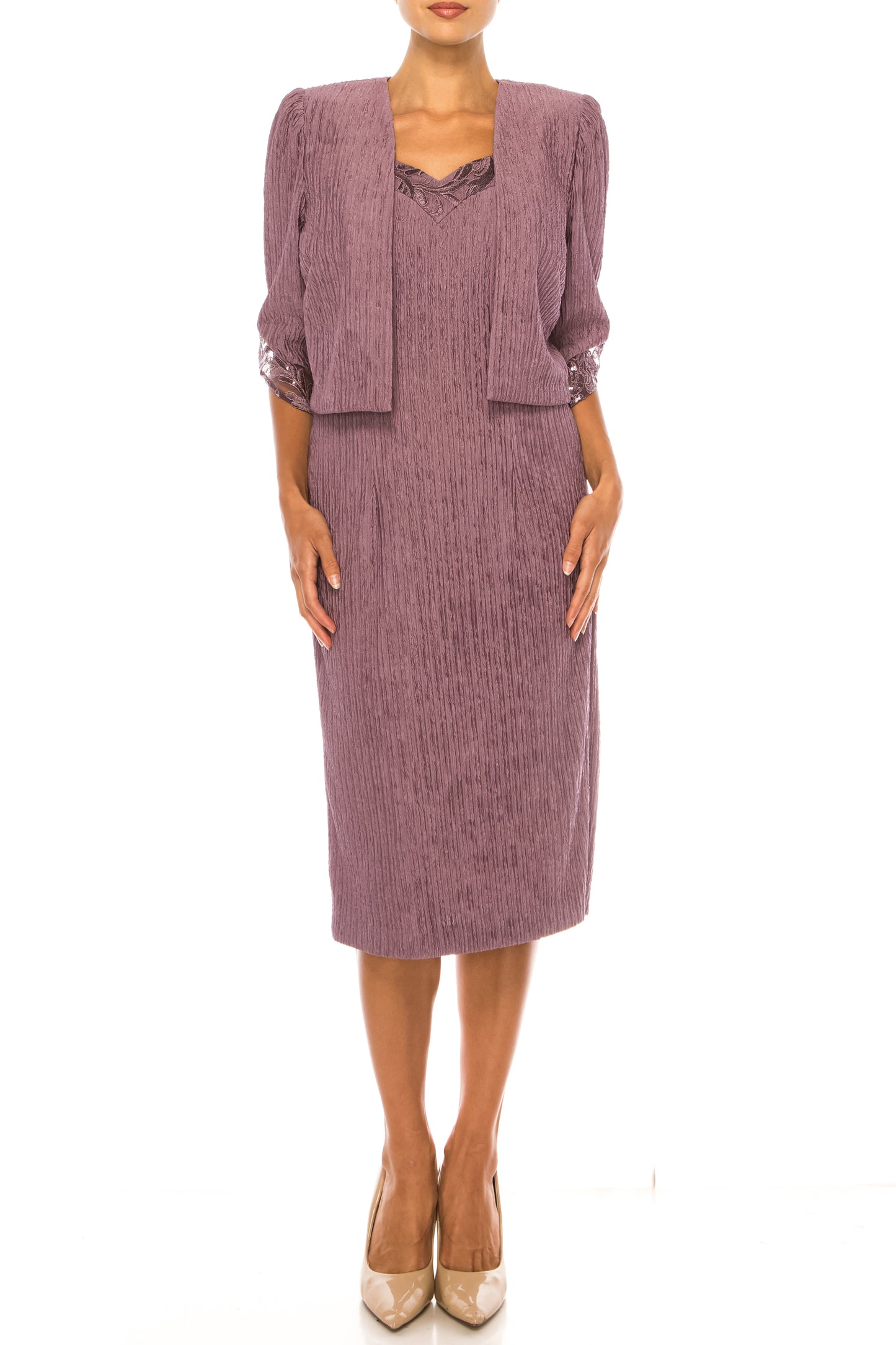 Brianna Milay Embroidered Sequin Jacket Dress