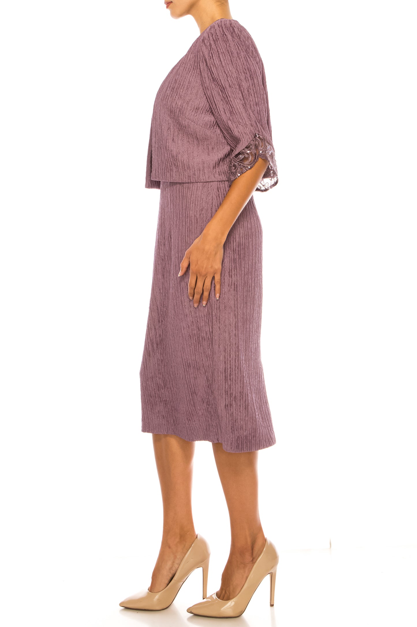 Brianna Milay Embroidered Sequin Jacket Dress