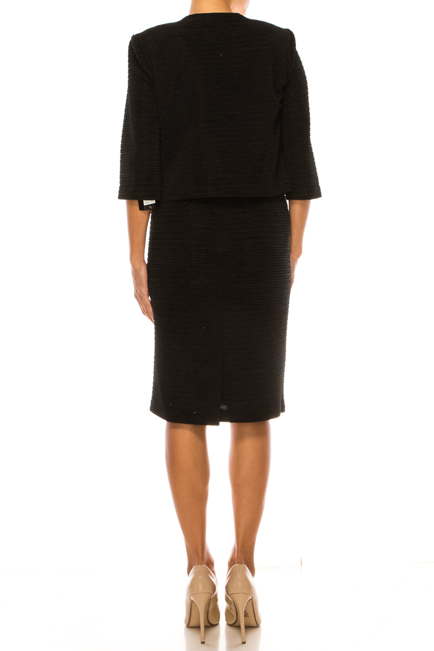Brianna Milay Pearl Accented Contrast Jacket Dress