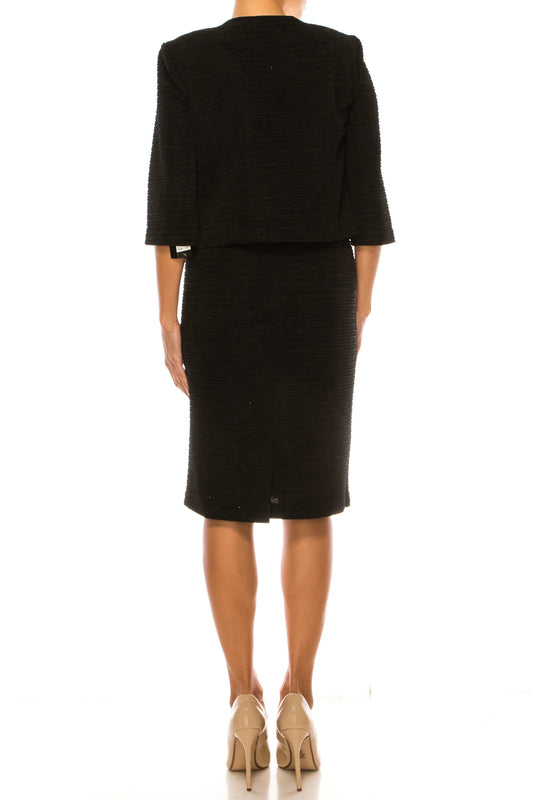 Brianna Milay Pearl Accented Contrast Jacket Dress