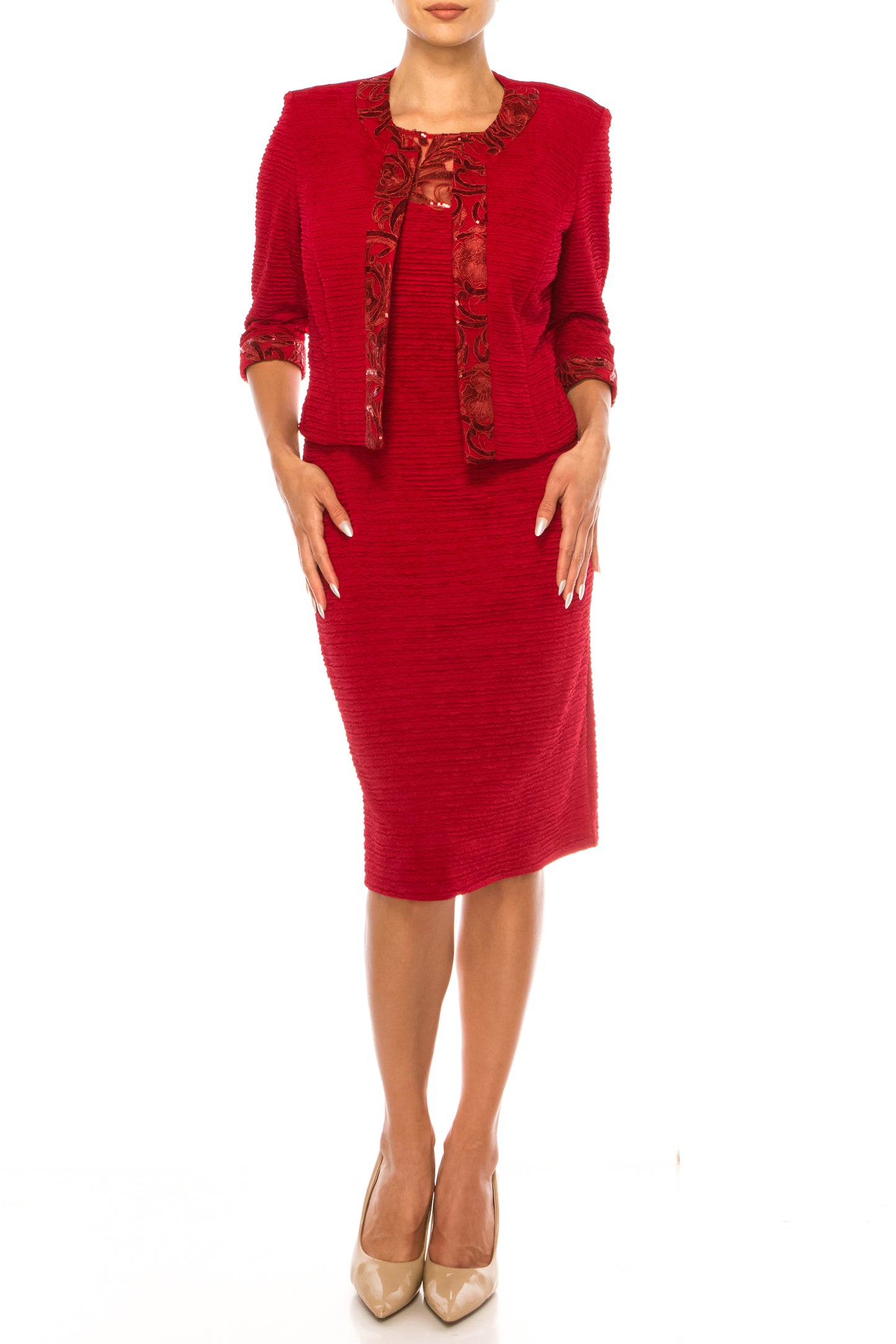 Brianna Milay 3/4 Sleeve 2-Piece Jacket Dress