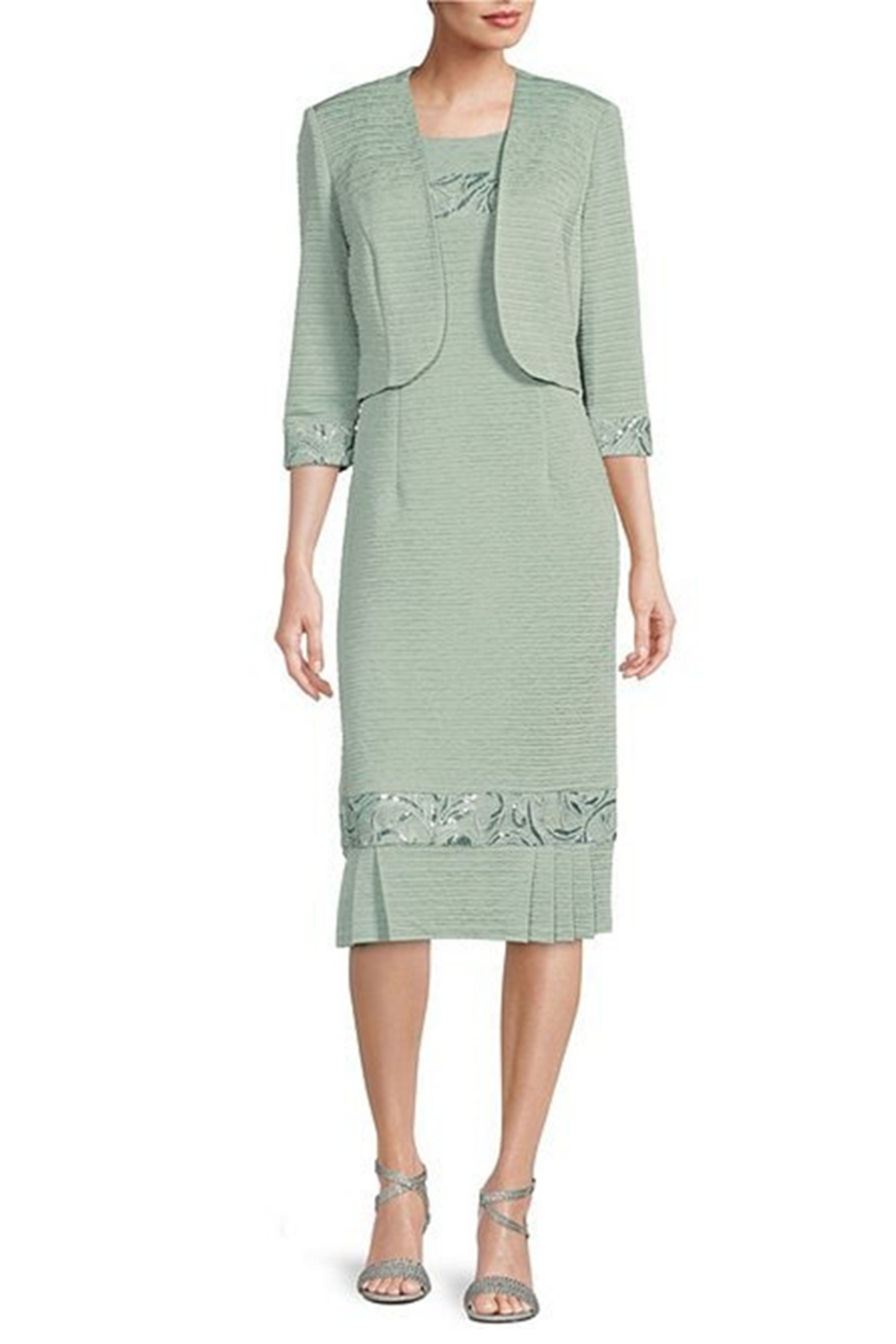 Brianna Milay Embroidered Sequin 2-Pc Jacket Dress