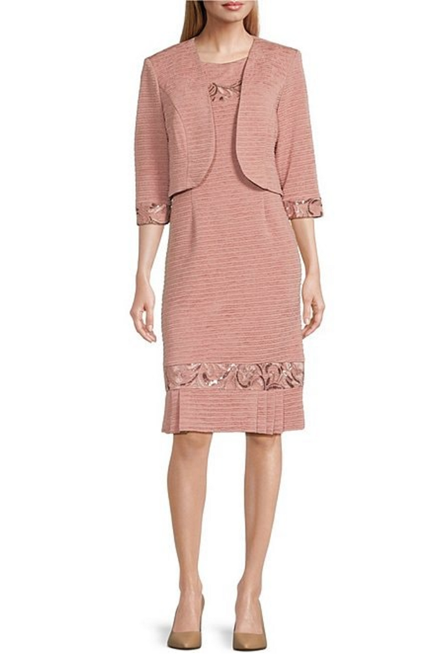 Brianna Milay Embroidered Sequin 2-Pc Jacket Dress