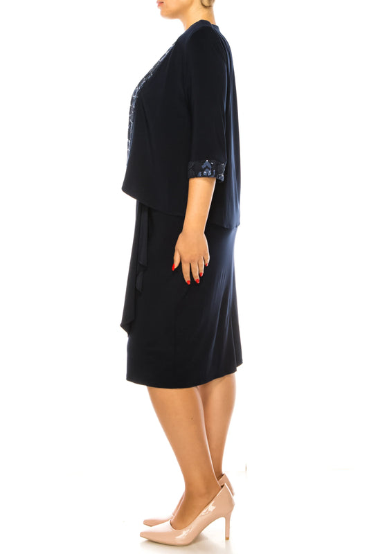 Brianna Milay 2-Pc Sequin Embroidered Jacket Dress