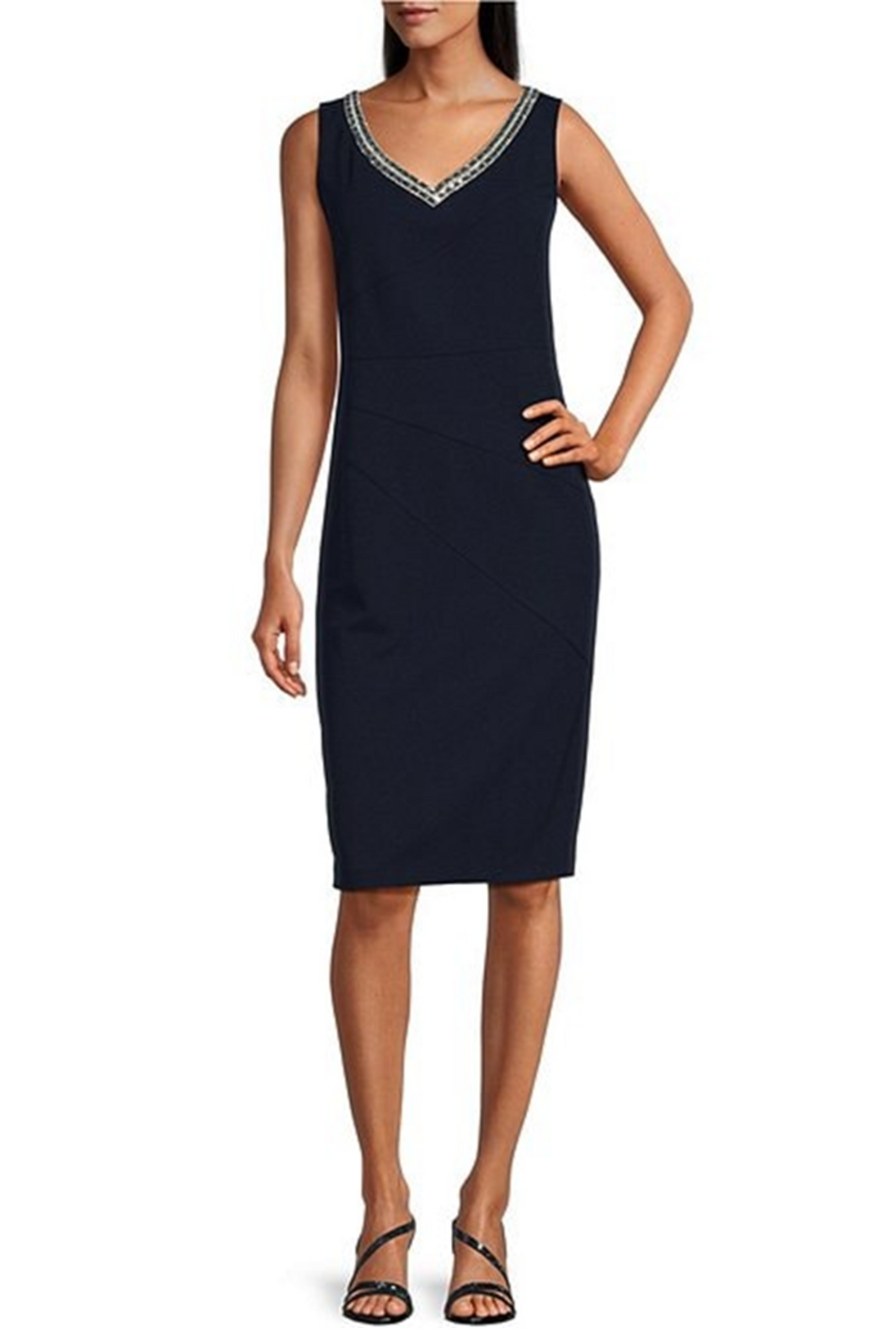Brianna Milay Lace Duster Embellished Jacket Dress