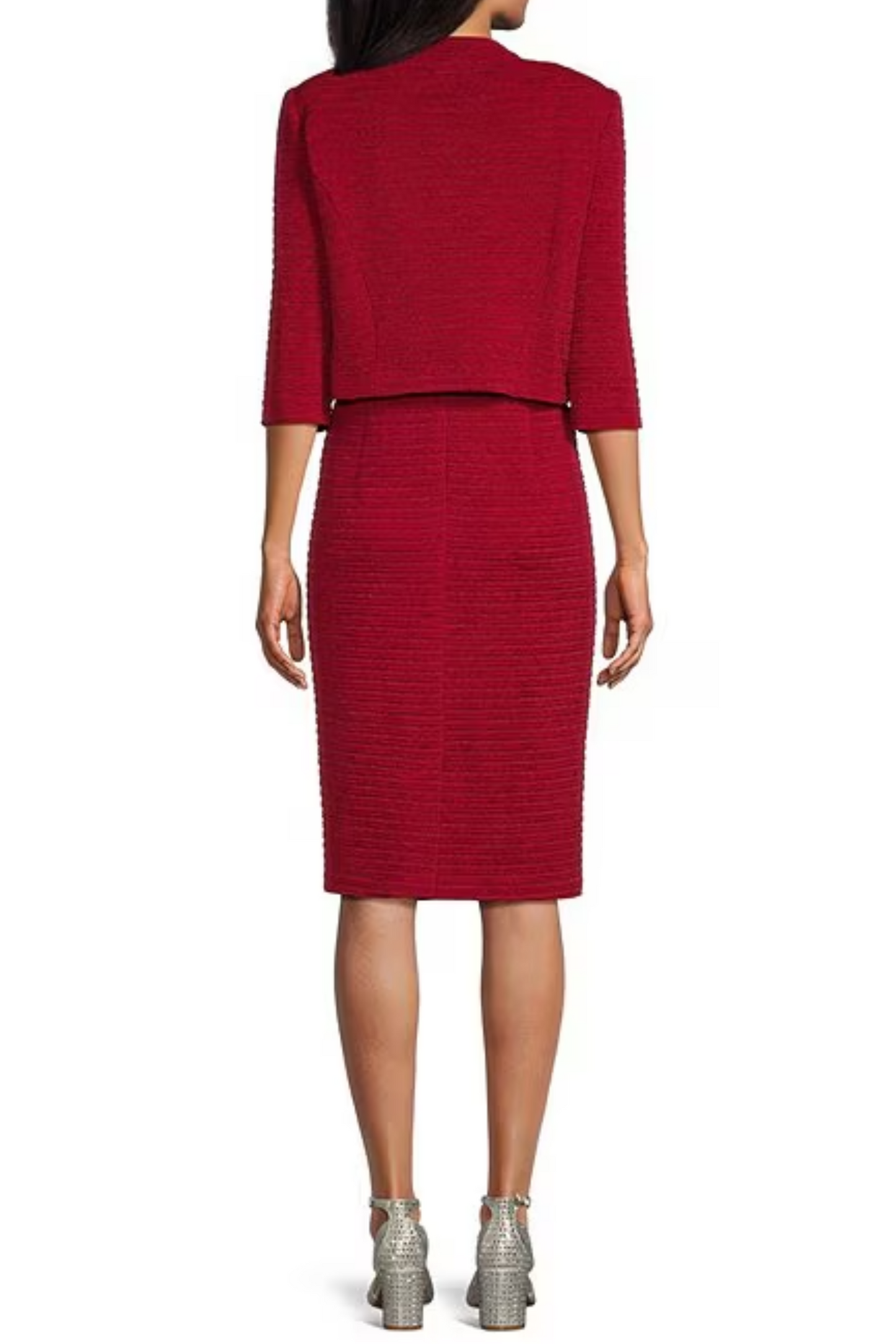 Brianna Milay 2-Piece Rhinestone Trim Jacket Dress