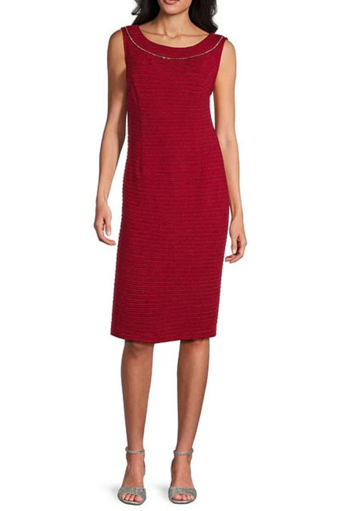 Brianna Milay 2-Piece Rhinestone Trim Jacket Dress