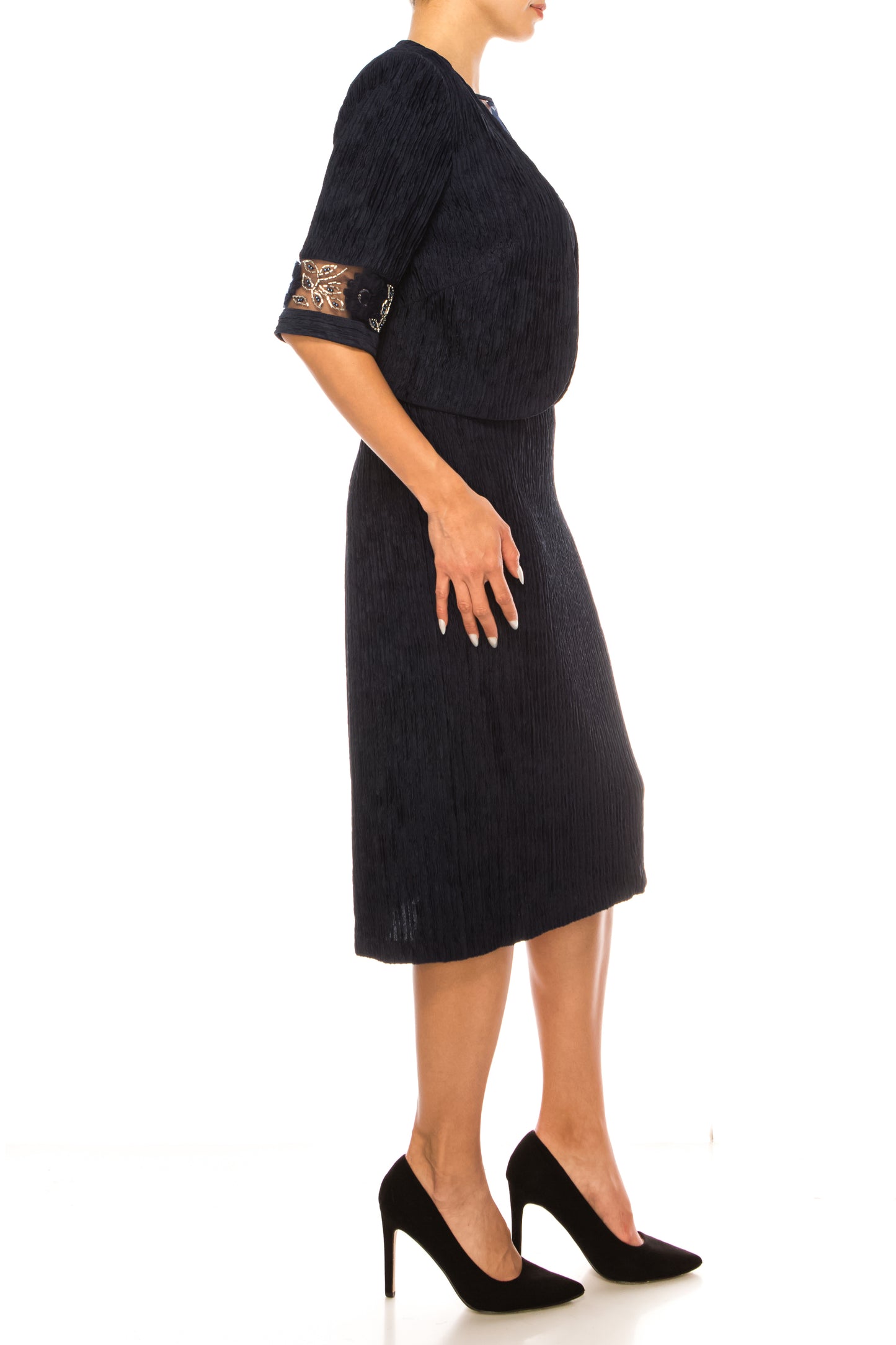Brianna Milay Floral Embellished Jacket Dress
