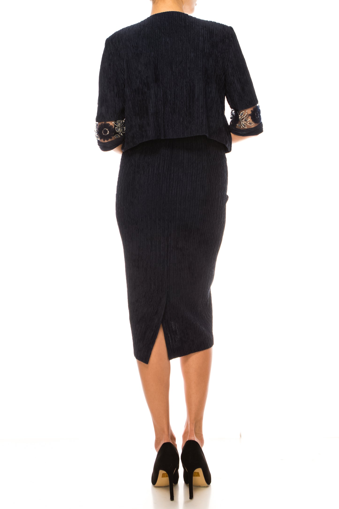 Brianna Milay Floral Embellished Jacket Dress