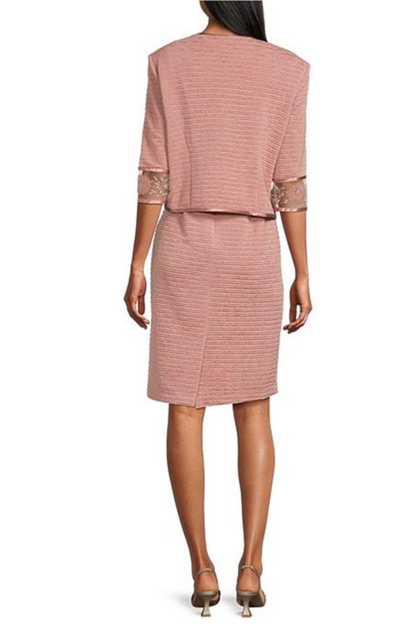 Brianna Milay Embellished 3/4 Sleeve Jacket Dress