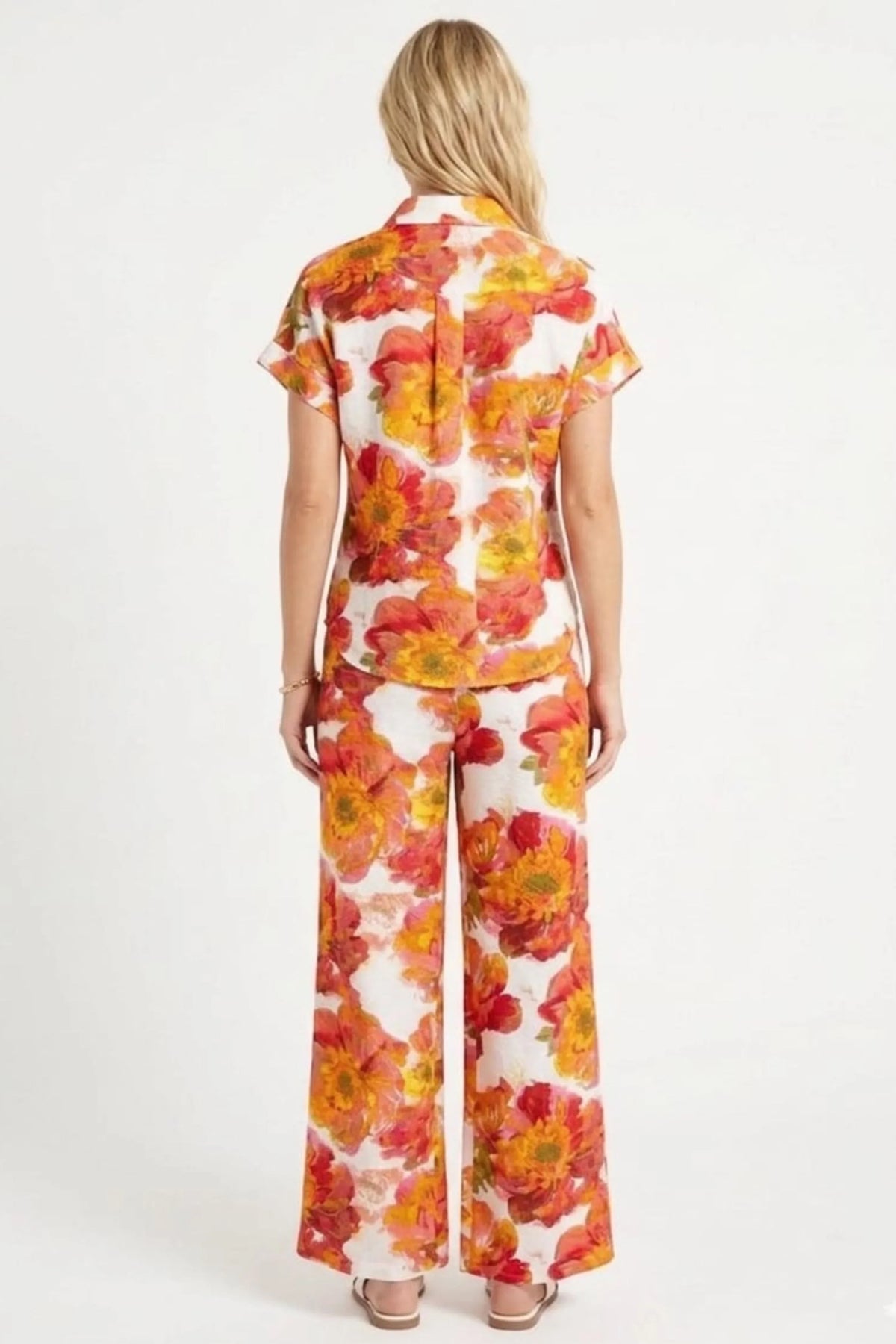 CABANA Azalea Pink Floral Textured Pant Set