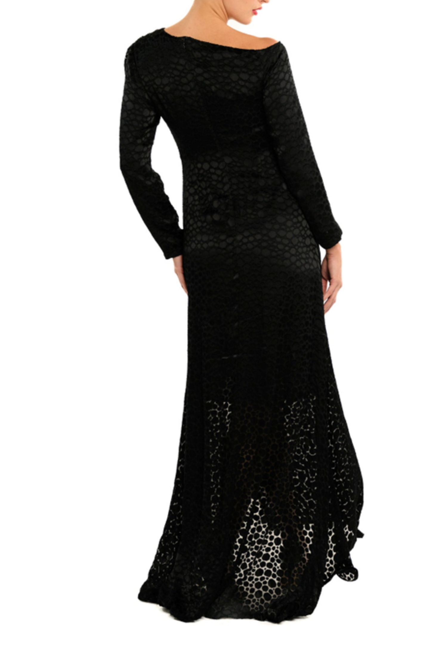 Cenia Asymmetrical Shoulder Long Evening Dress