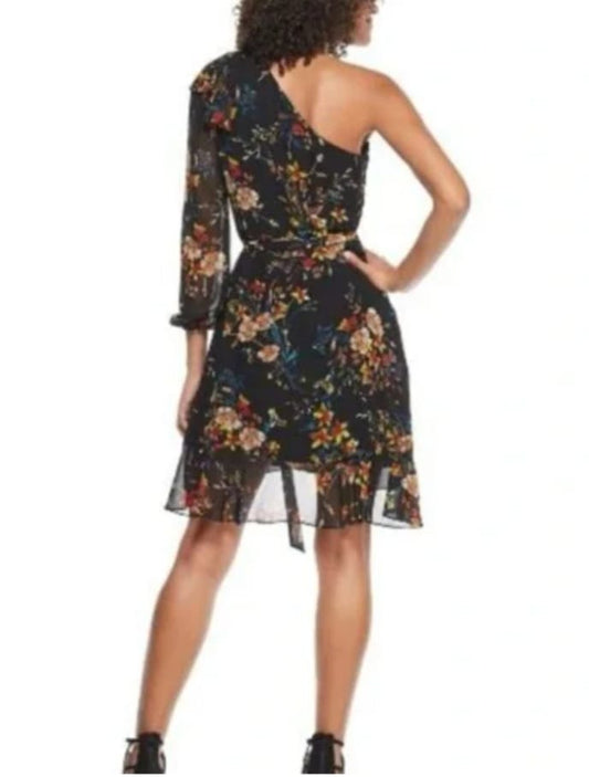 Clover & Sloane Flower Print One Shoulder Dress