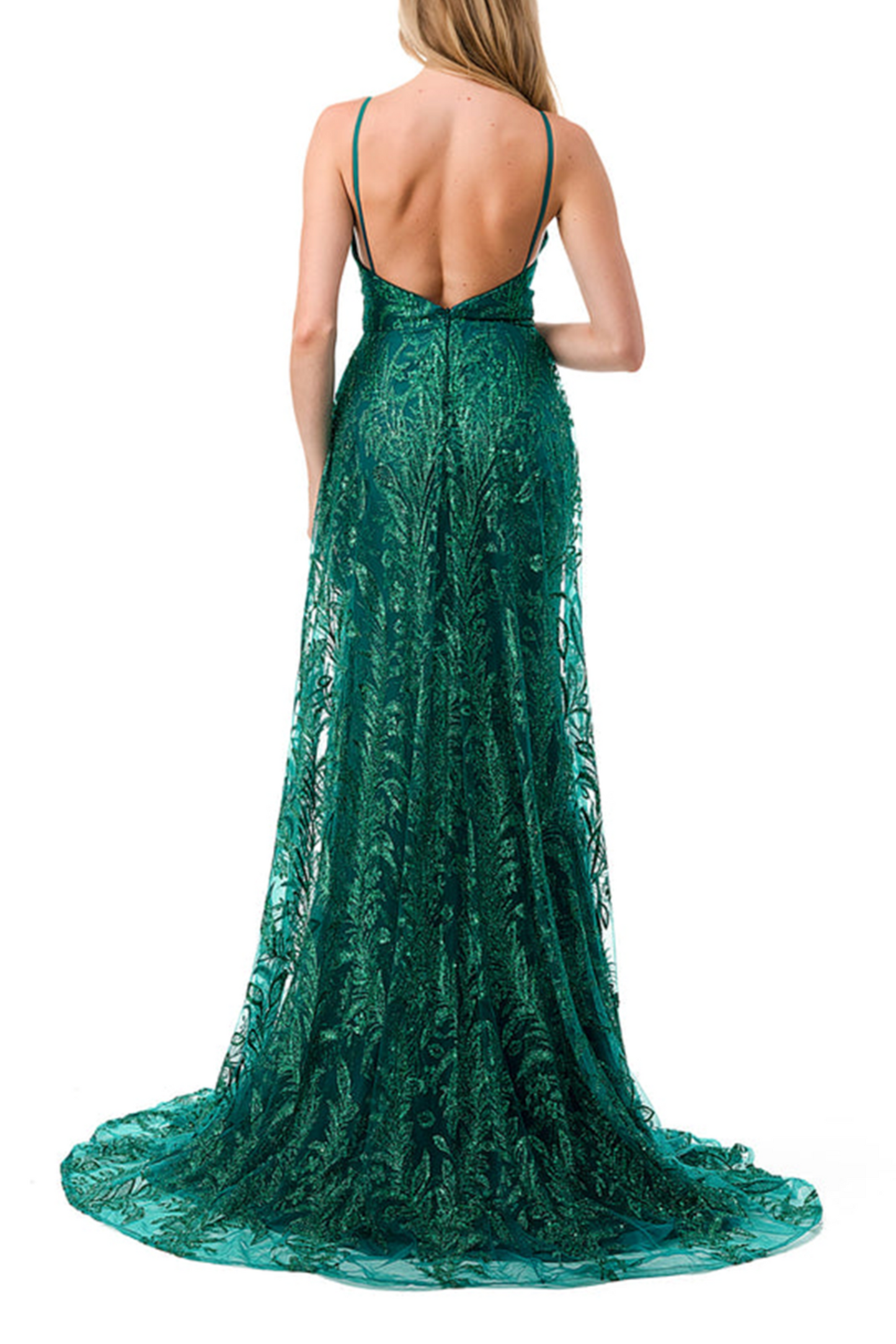 Coya Embellished Pleated Waist Long Evening Dress