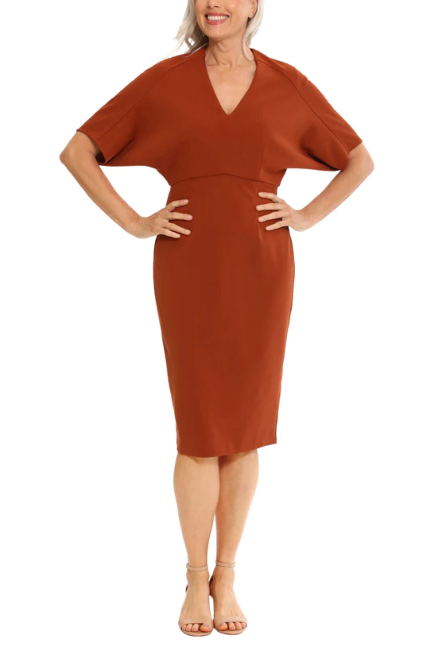 London Times Short Dolman Sleeve Sheath Dress