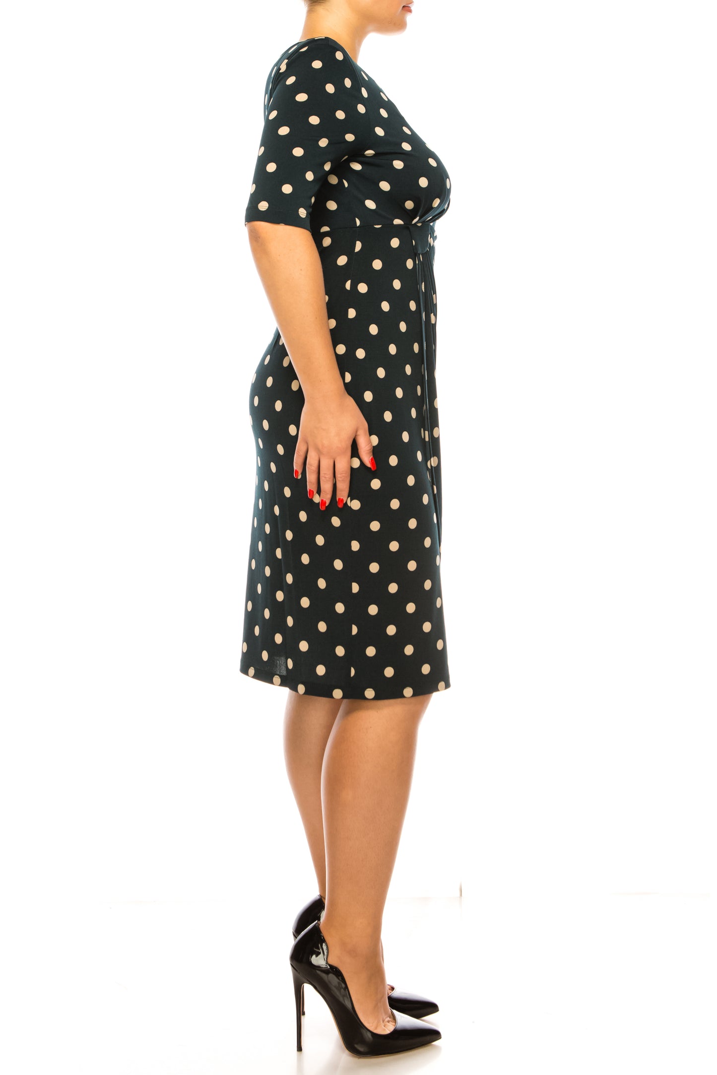 Connected Apparel Pleated Waist Sheath Dress